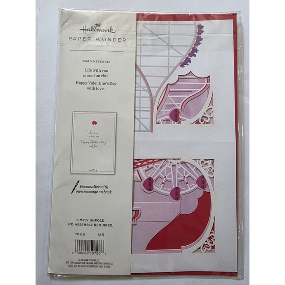 Hallmark Paper Wonder Lot Valentine's Bear Ferris Wheel Pop Up Card - Picture 5 of 5